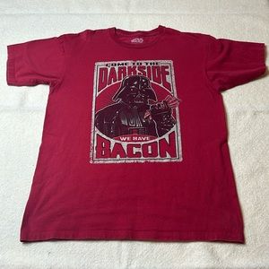 Darth Vador Bacon Short Sleeve Shirt Size Large